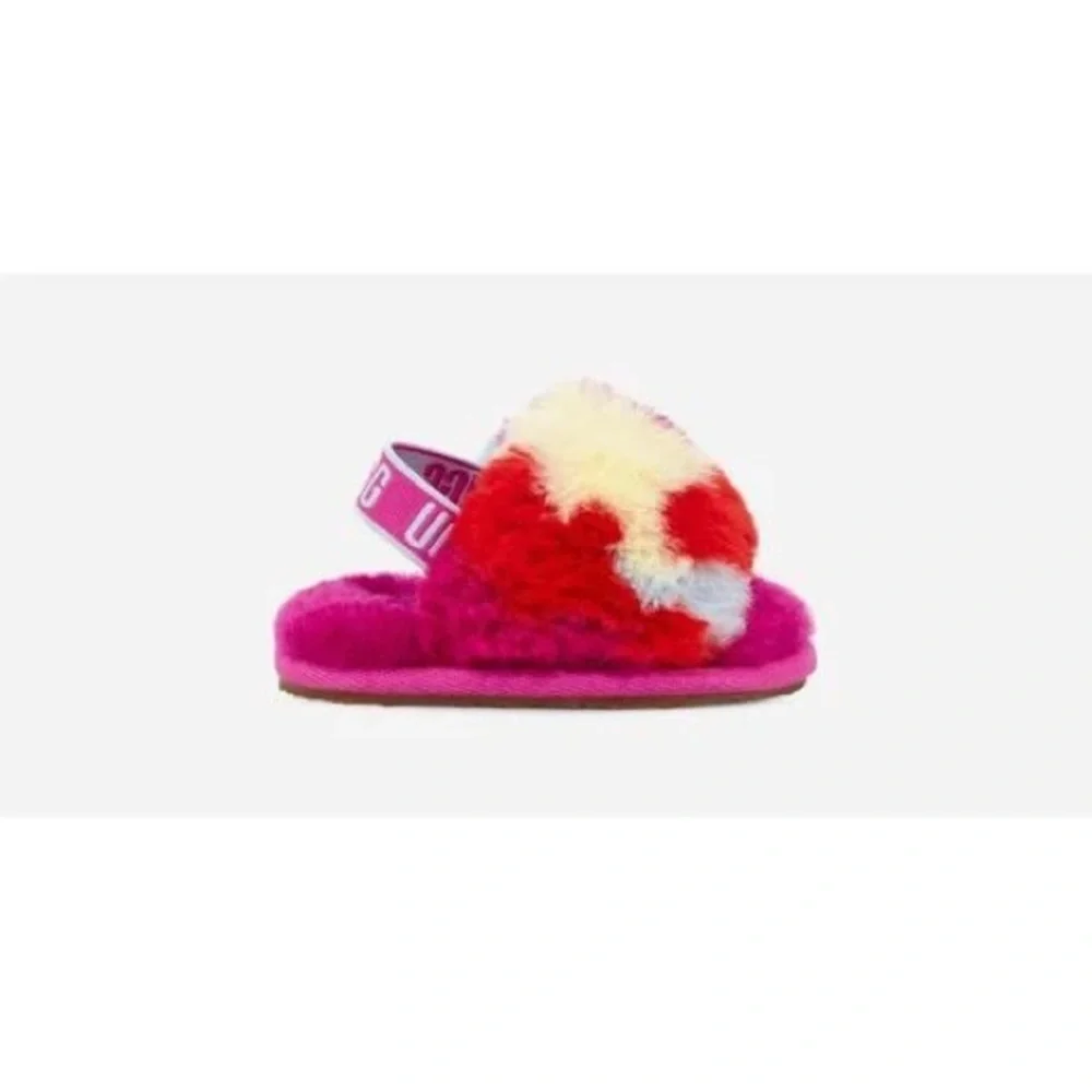 UGG Kids Colorful Fluffy Slippers